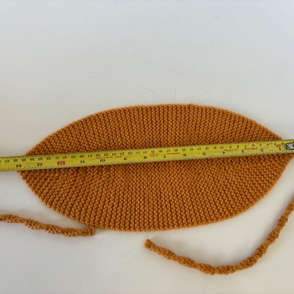 Vintage handmade knit hat/ear warmer hat with ties, Lot of 2 - Picture 5 of 15